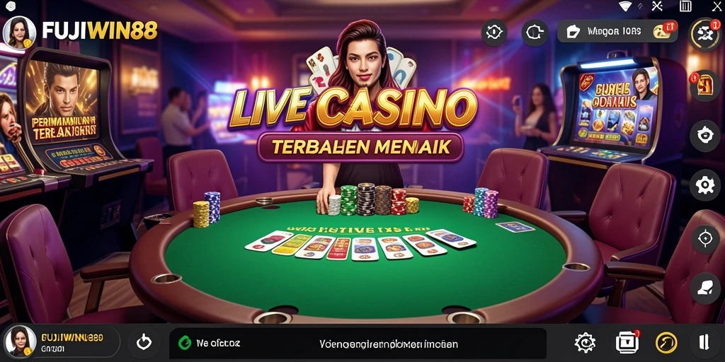 Tampilan gameplay seru dalam FUJIWIN88 dengan dealer langsung.