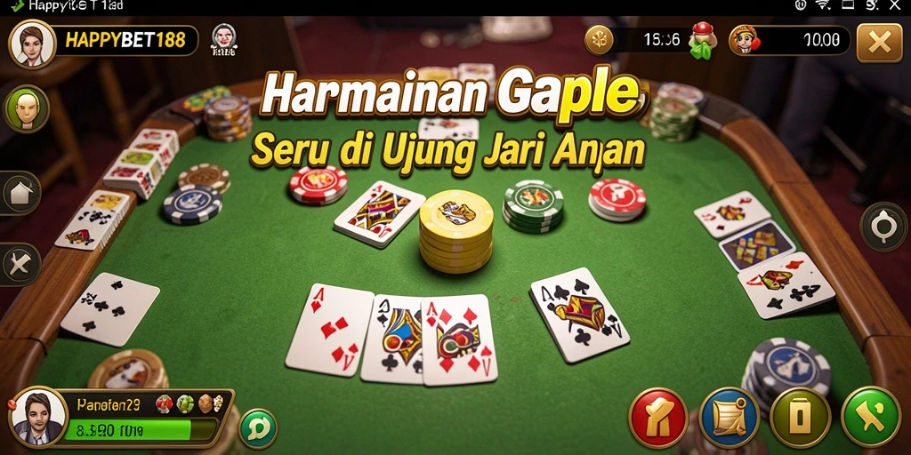Tampilan gameplay Gaple yang seru dan interaktif di HAPPYBET188.