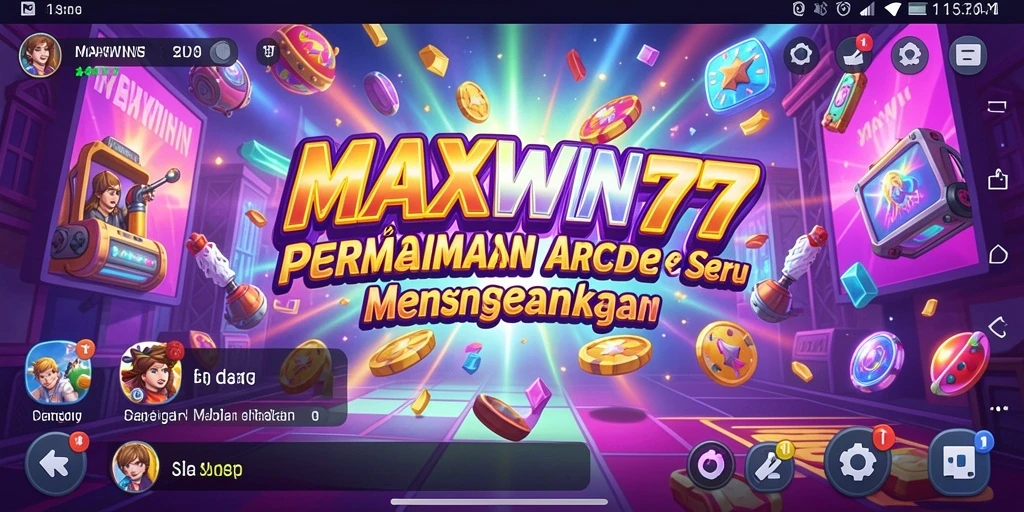 Layar gameplay MAXWIN77 yang penuh warna dan seru.