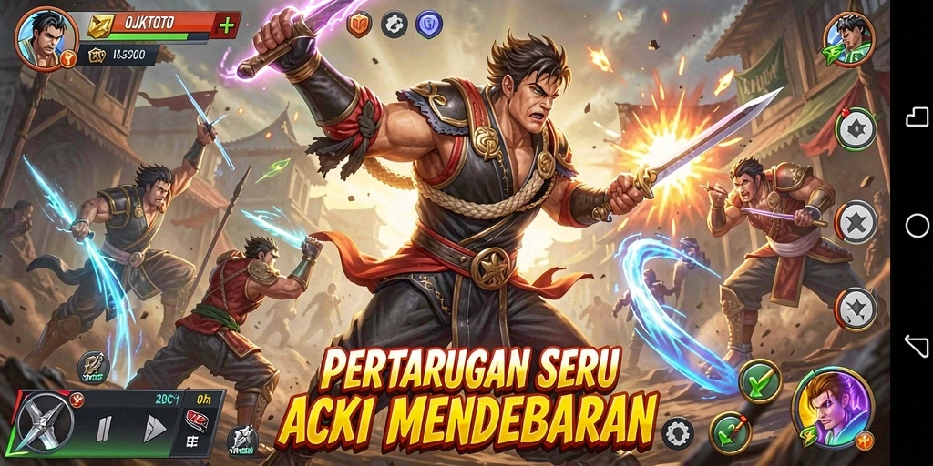 Tampilan gameplay OJKTOTO yang penuh aksi dan seru.