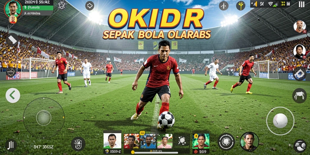 Gameplay OKIDR menampilkan aksi sepak bola yang mendebarkan dan realistis.