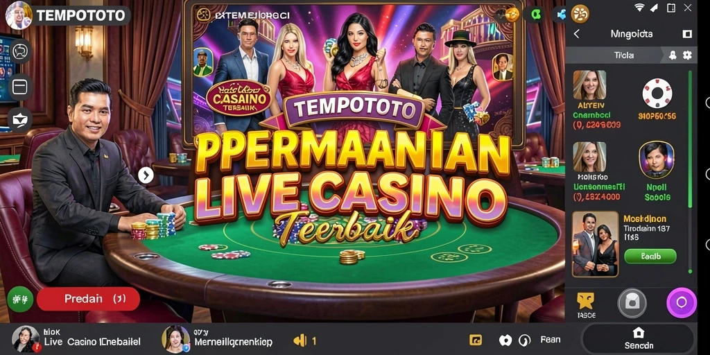 Tampilan gameplay Live Casino di TEMPOTOTO yang mendebarkan.