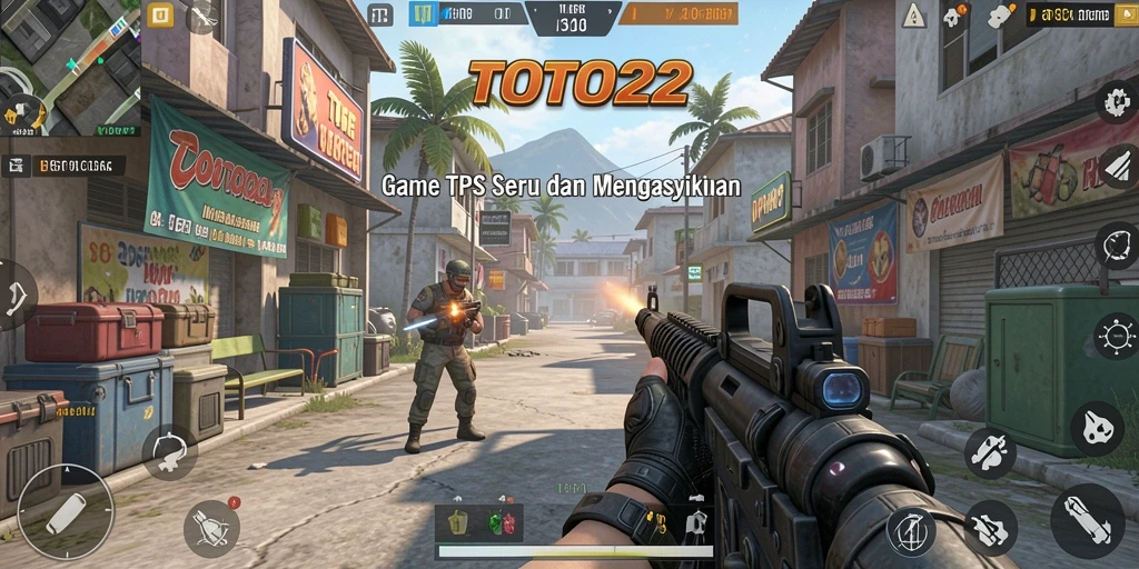Tampilan gameplay seru dari TOTO22 dalam mode TPS.